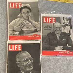 Lot of 3 1948 Vintage LIFE Magazine Collection -Super Nice Condition